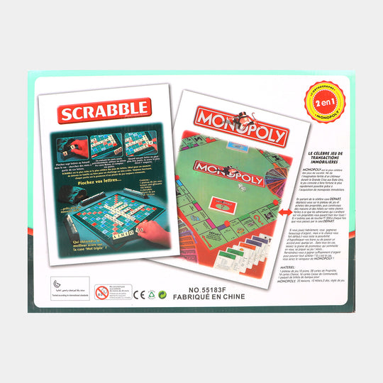 2 In 1 Monopoly With Scrabble Game
