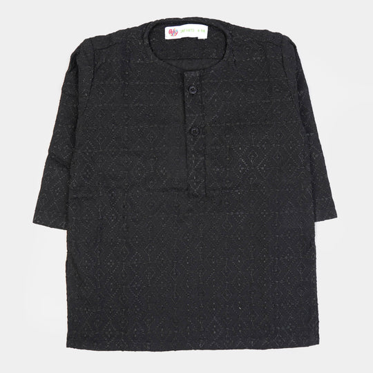 Infant Boys Chicken Kurta - BLACK