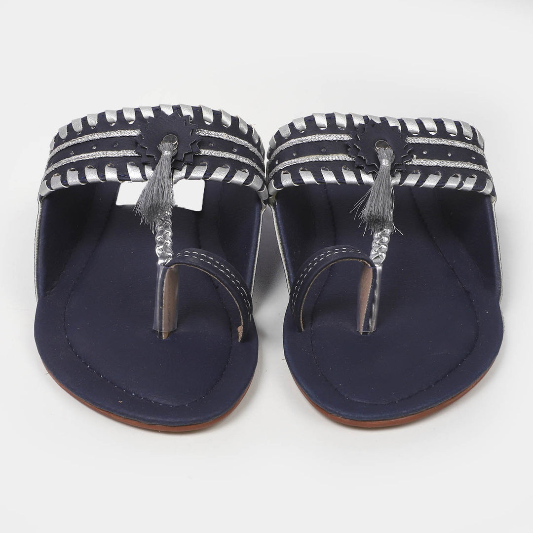 Teens Girls Slipper SL-1 - Navy/Silver