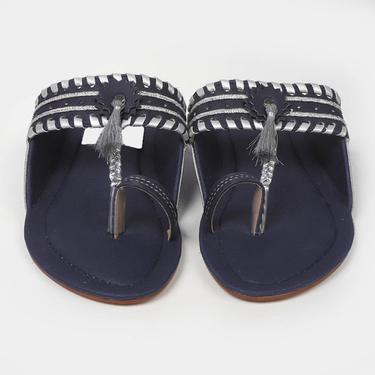 Teens Girls Slipper SL-1 - Navy/Silver