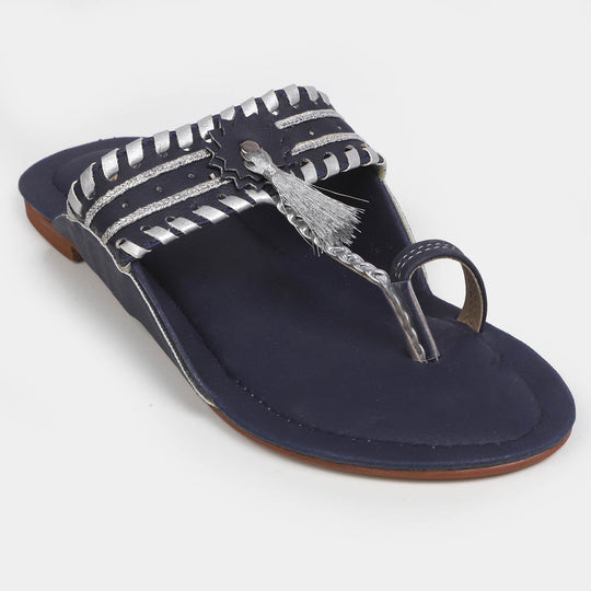 Teens Girls Slipper SL-1 - Navy/Silver