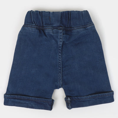 Infant Boys Denim Short Enjoy The Sun - Mid Blue