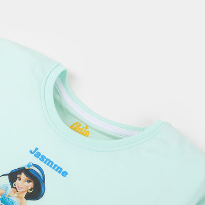 Girls Cotton T-Shirt Jasmine | Sky Blue