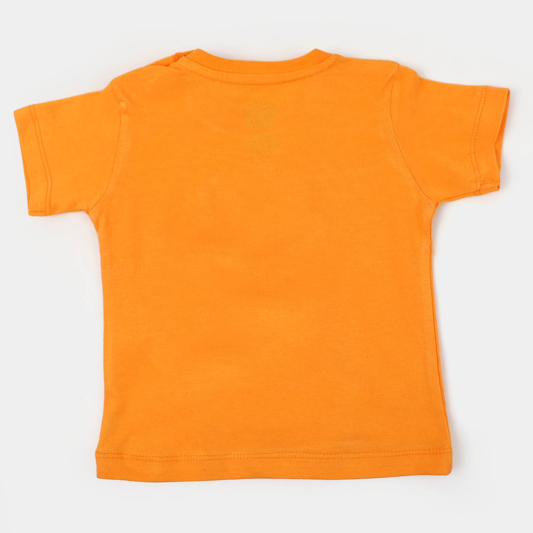 Infant Girls Cotton T-Shirt Flower 2 | Marigold