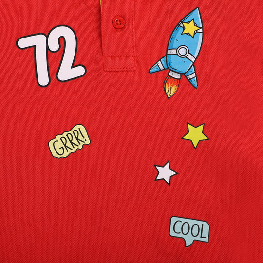 Infant Cotton Boys Polo Shirt Cool | Poppy Red