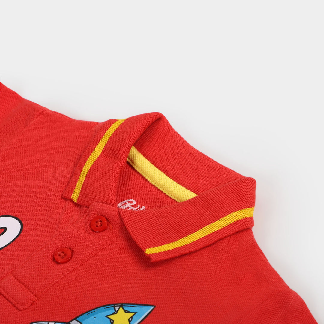 Infant Cotton Boys Polo Shirt Cool | Poppy Red