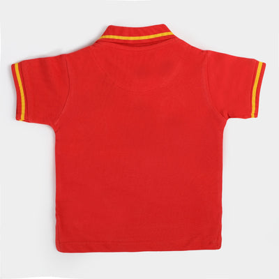 Infant Cotton Boys Polo Shirt Cool | Poppy Red