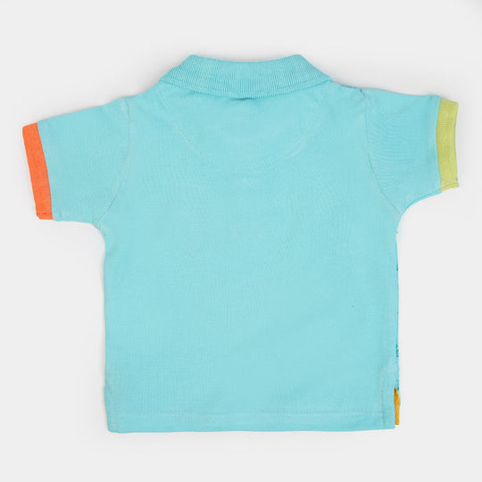 Infant Boys Cotton Polo Monkey - Blue