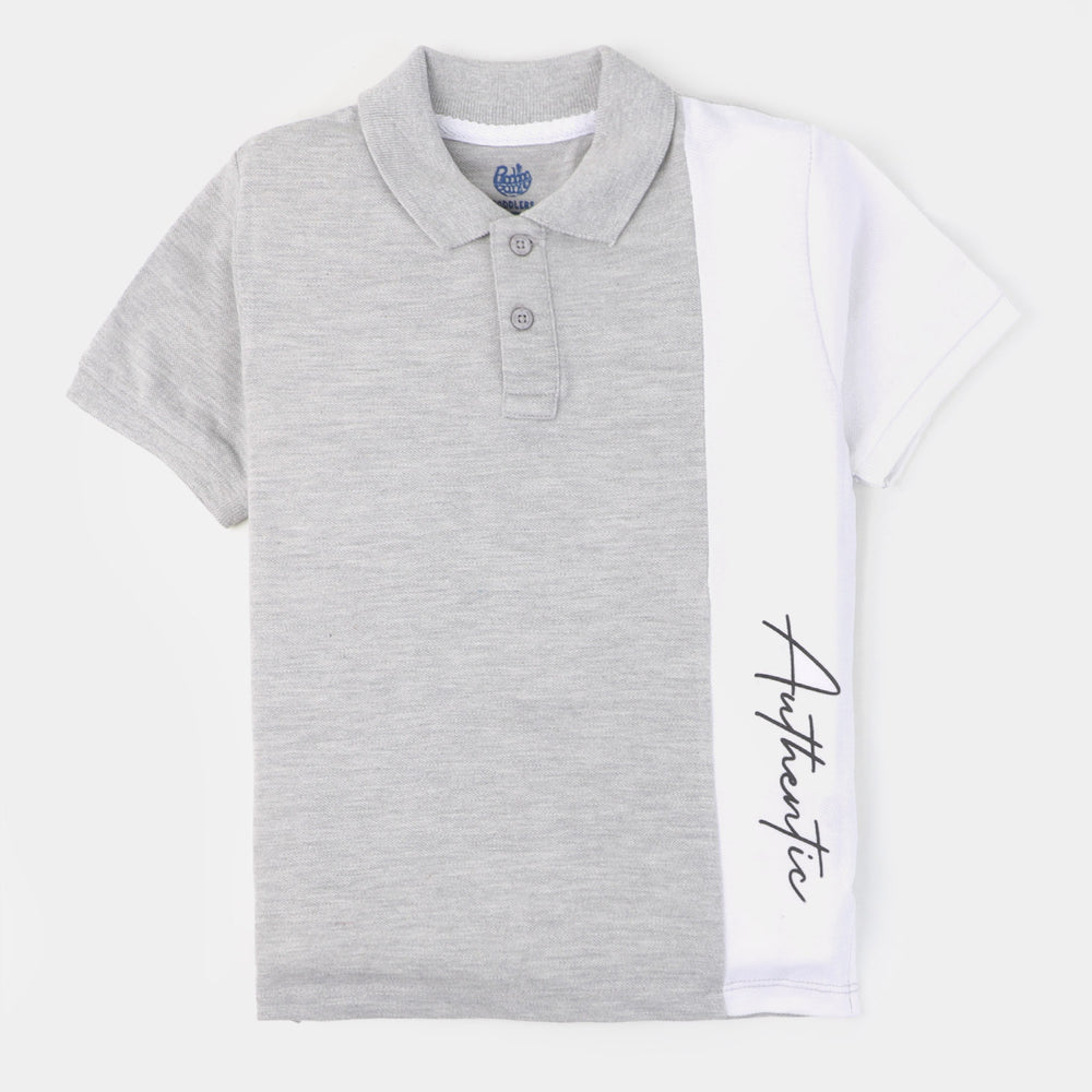 Boys Cotton Polo Authentic - Grey