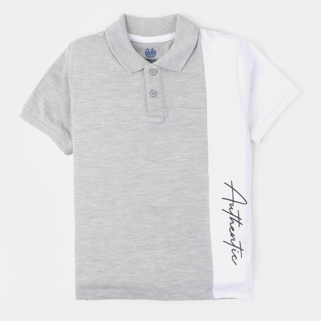 Boys Cotton Polo Authentic - Grey