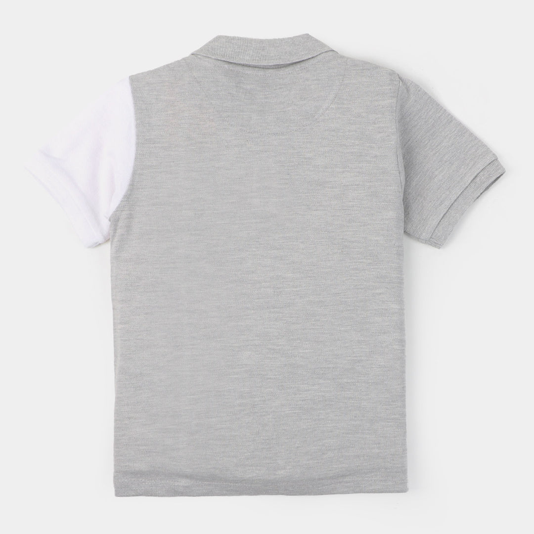 Boys Cotton Polo Authentic - Grey