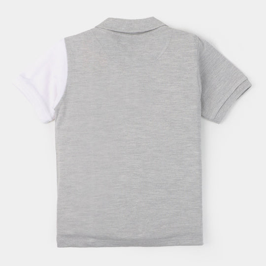 Boys Cotton Polo Authentic - Grey
