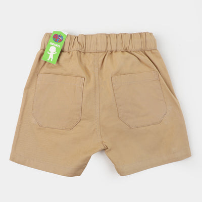 Infant Boys Cotton Elastic Short - BEIGE