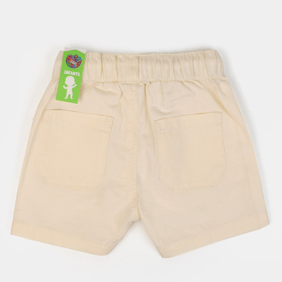 Infant Boys Cotton Short Elastic - Off White