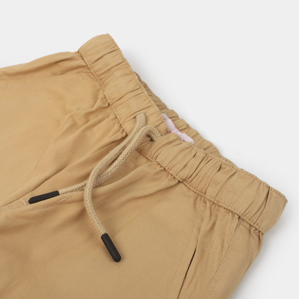 Boys Cotton Short Elastic - BEIGE
