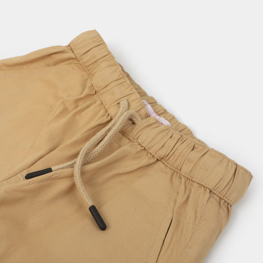 Boys Cotton Short Elastic - BEIGE