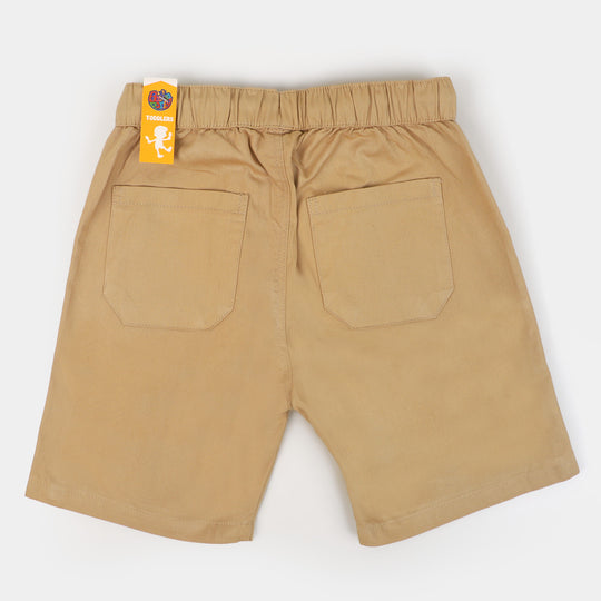 Boys Cotton Short Elastic - BEIGE