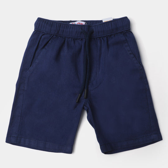 Boys Cotton Short Elastic - Navy Blue