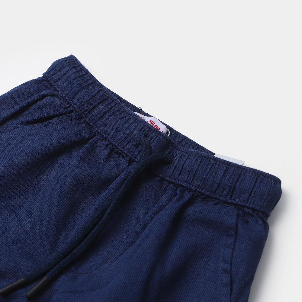 Boys Cotton Short Elastic - Navy Blue