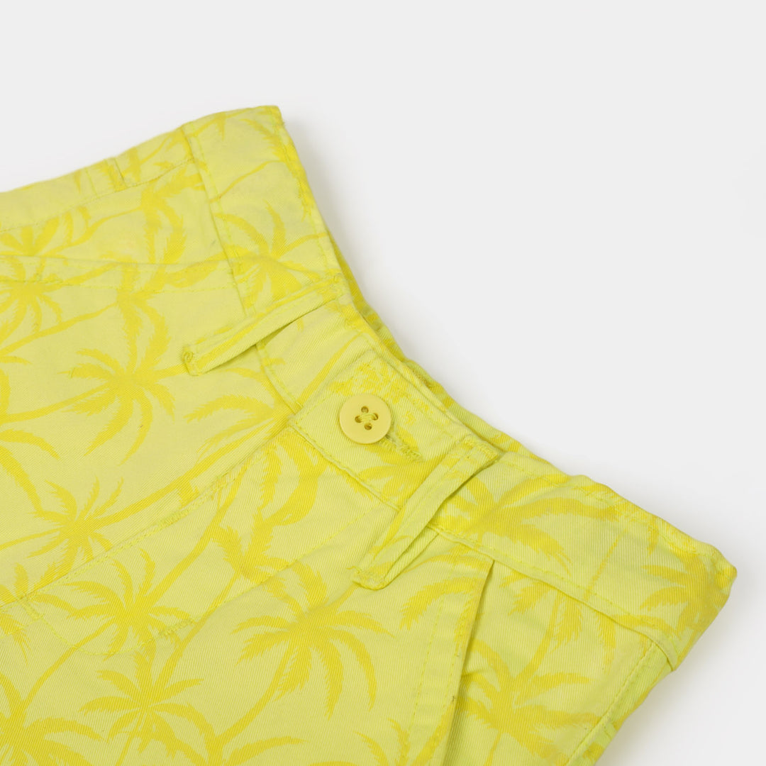 Infant Boys Cotton Short Palm Trees | Yellow