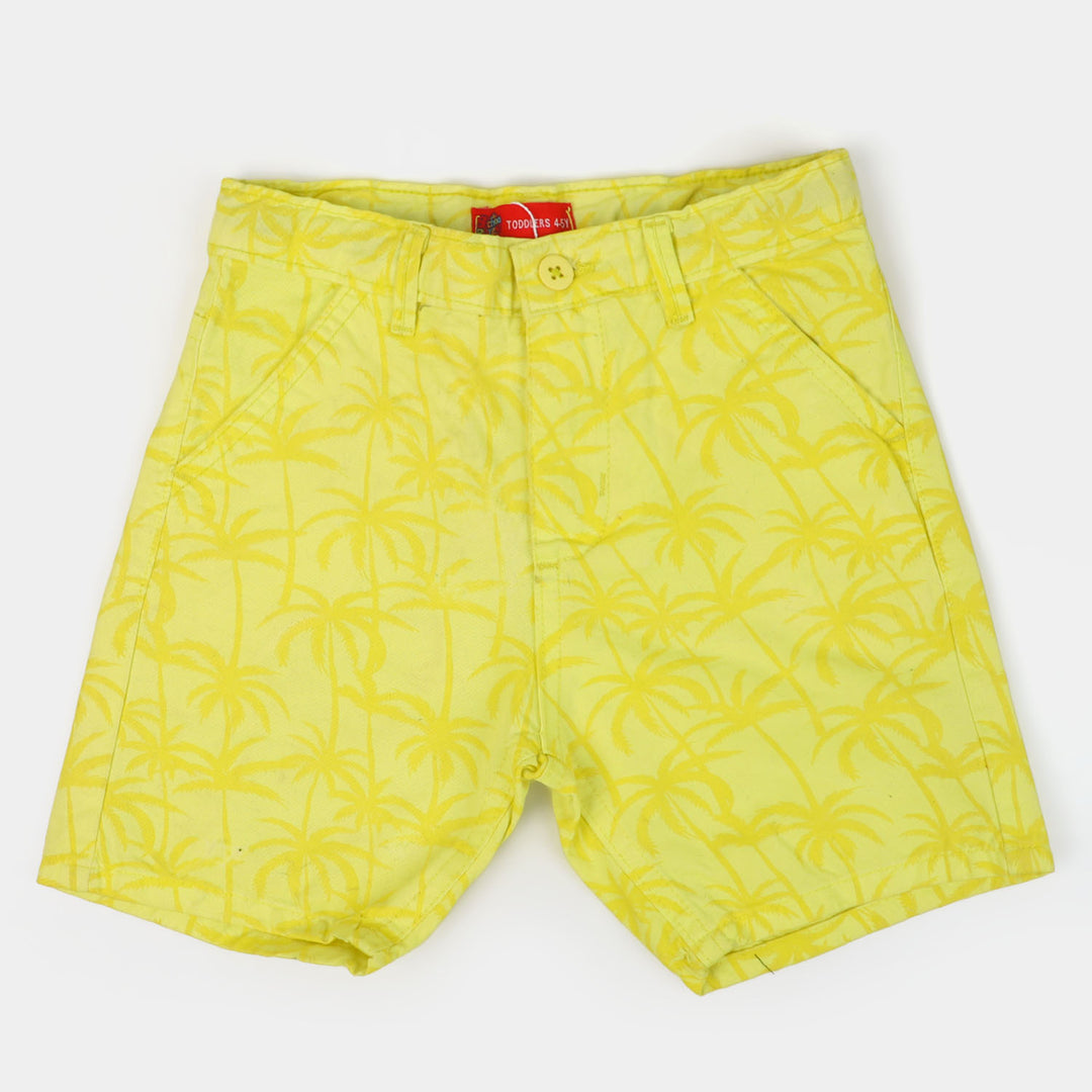 Boys Cotton Short Palm Trees | Yellow