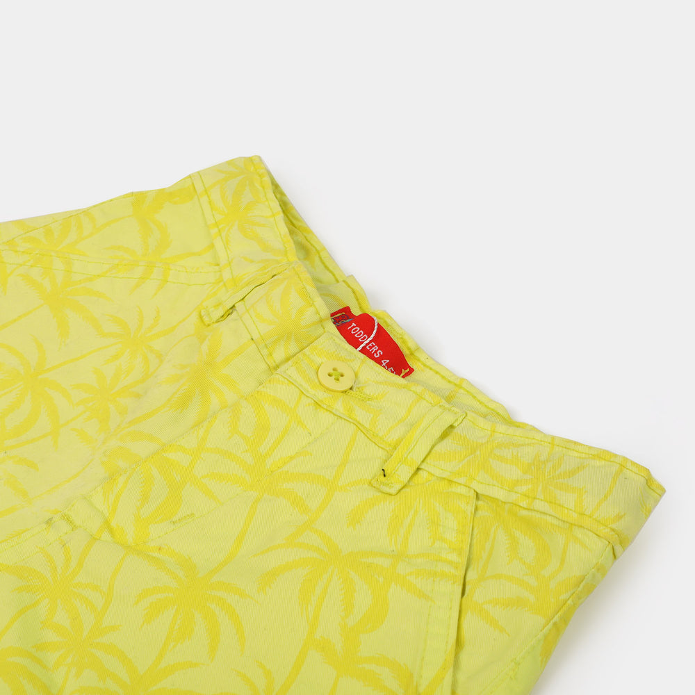 Boys Cotton Short Palm Trees | Yellow