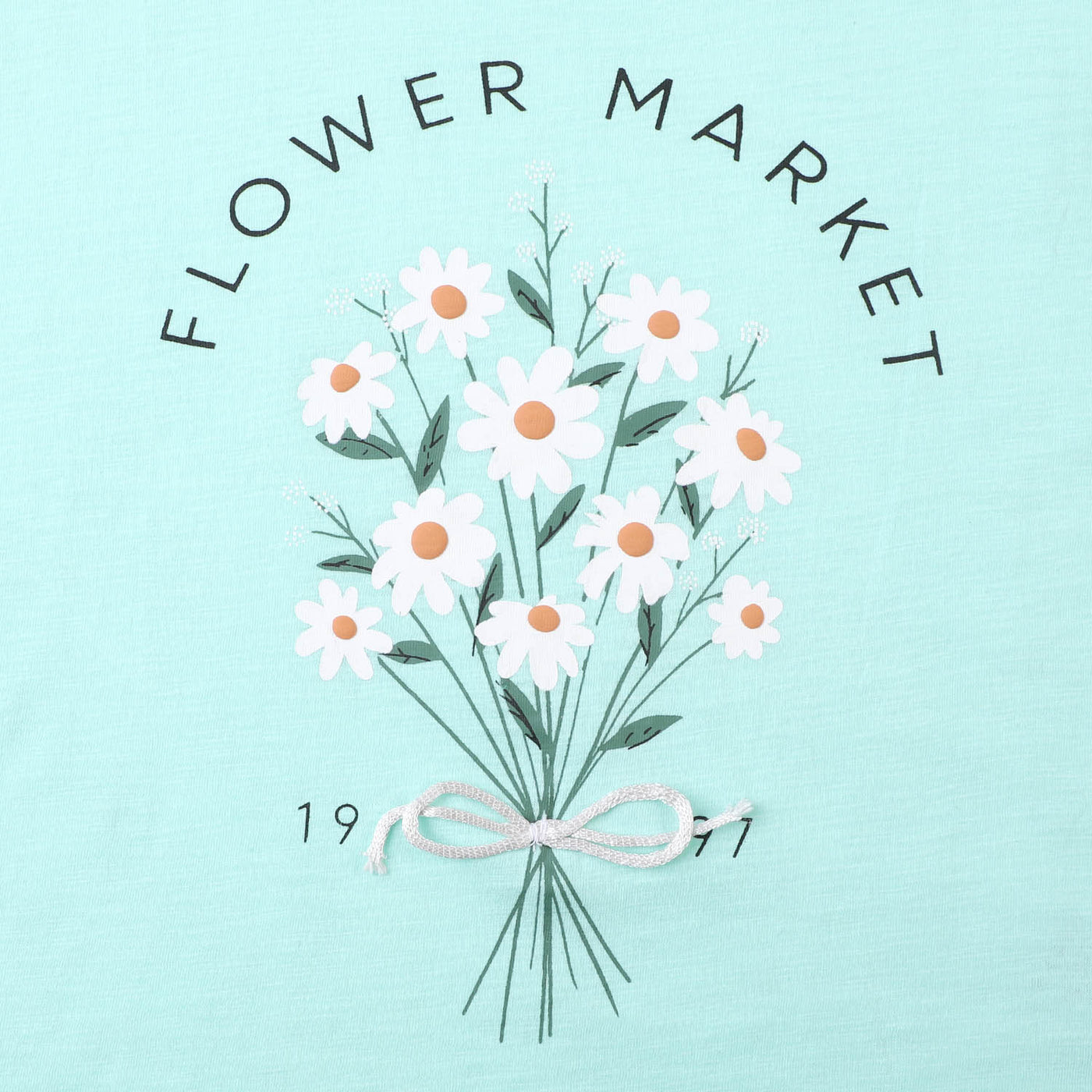 Girls Cotton T-Shirt  Flower Market - Honey Dew