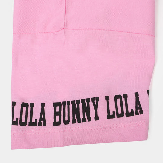 Girls Cotton T-Shirt Character - Light Pink