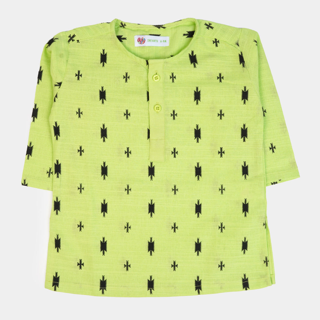 Infant Boys Printed Kurta | Sharp Green