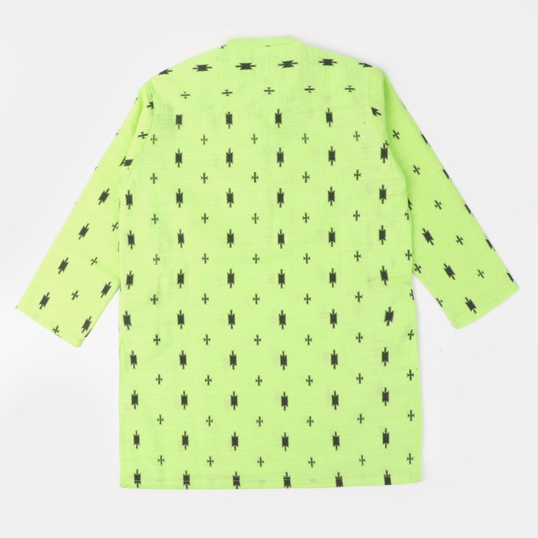 Boys Cotton Printed Kurta | Sharp Green