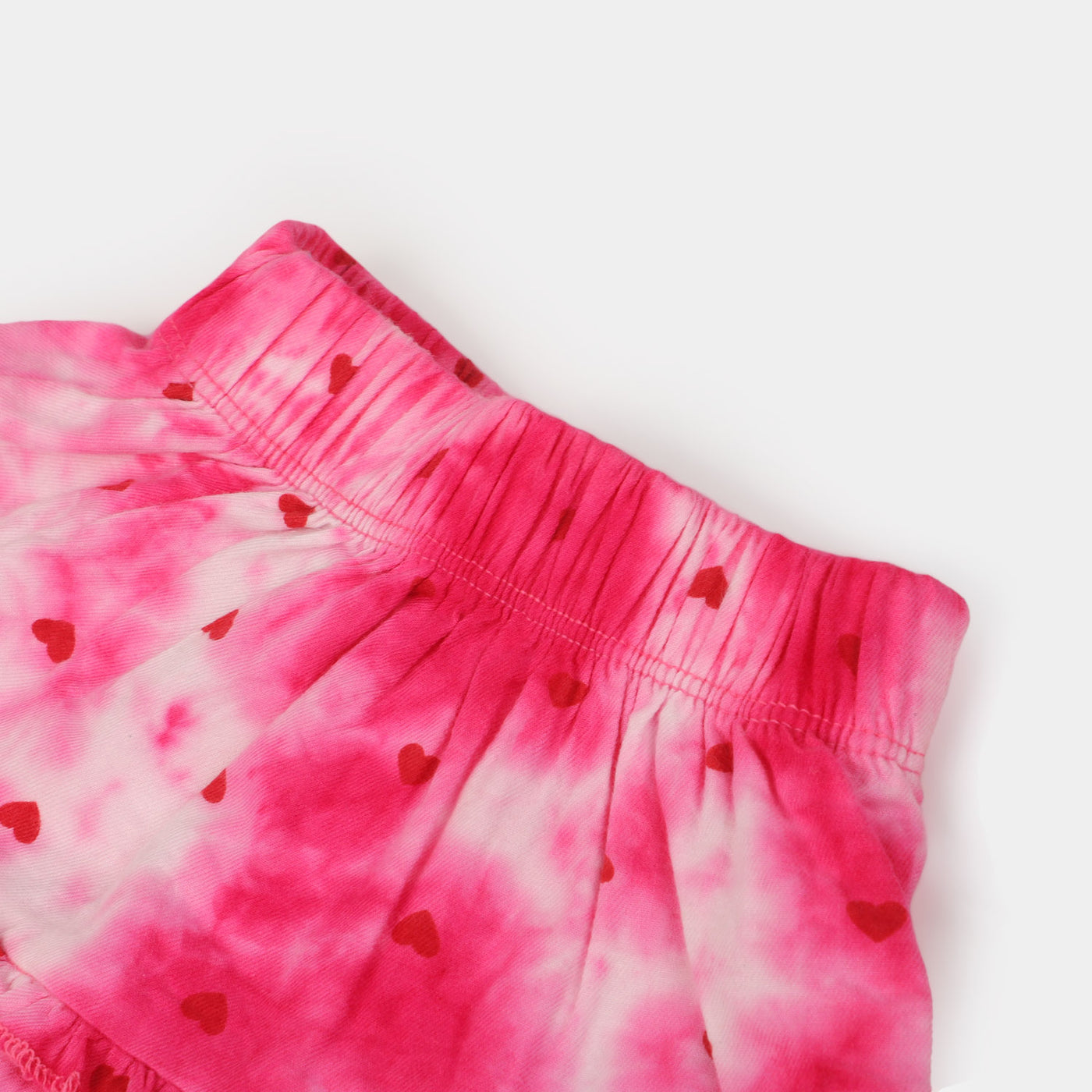 Infant Girls Cotton Casual Skirt Tie Dye Hearts - Hot Pink