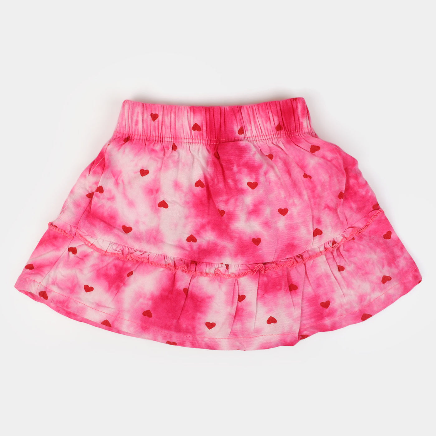 Infant Girls Cotton Casual Skirt Tie Dye Hearts - Hot Pink