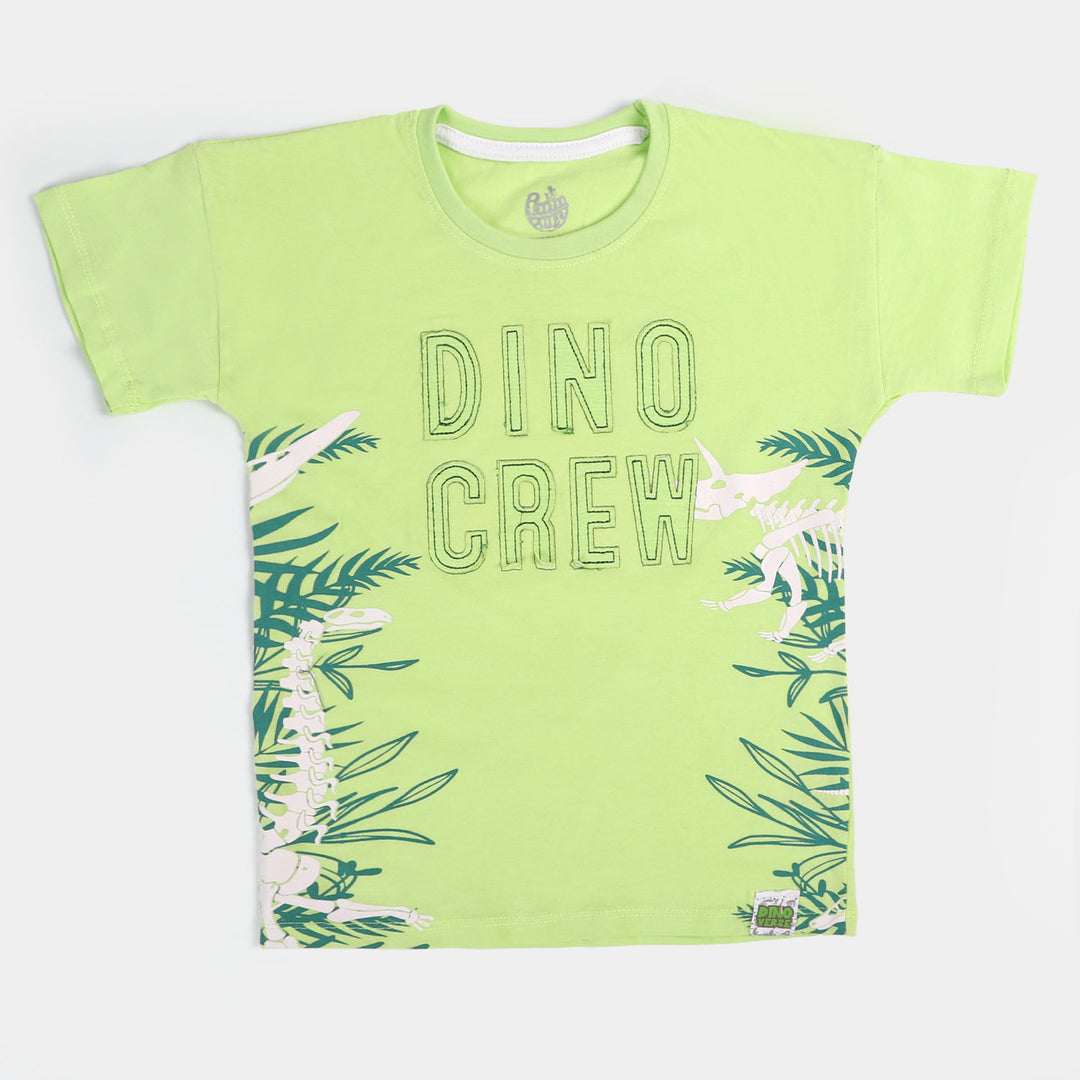 Boys Cotton T-Shirt Dino Crew - Green