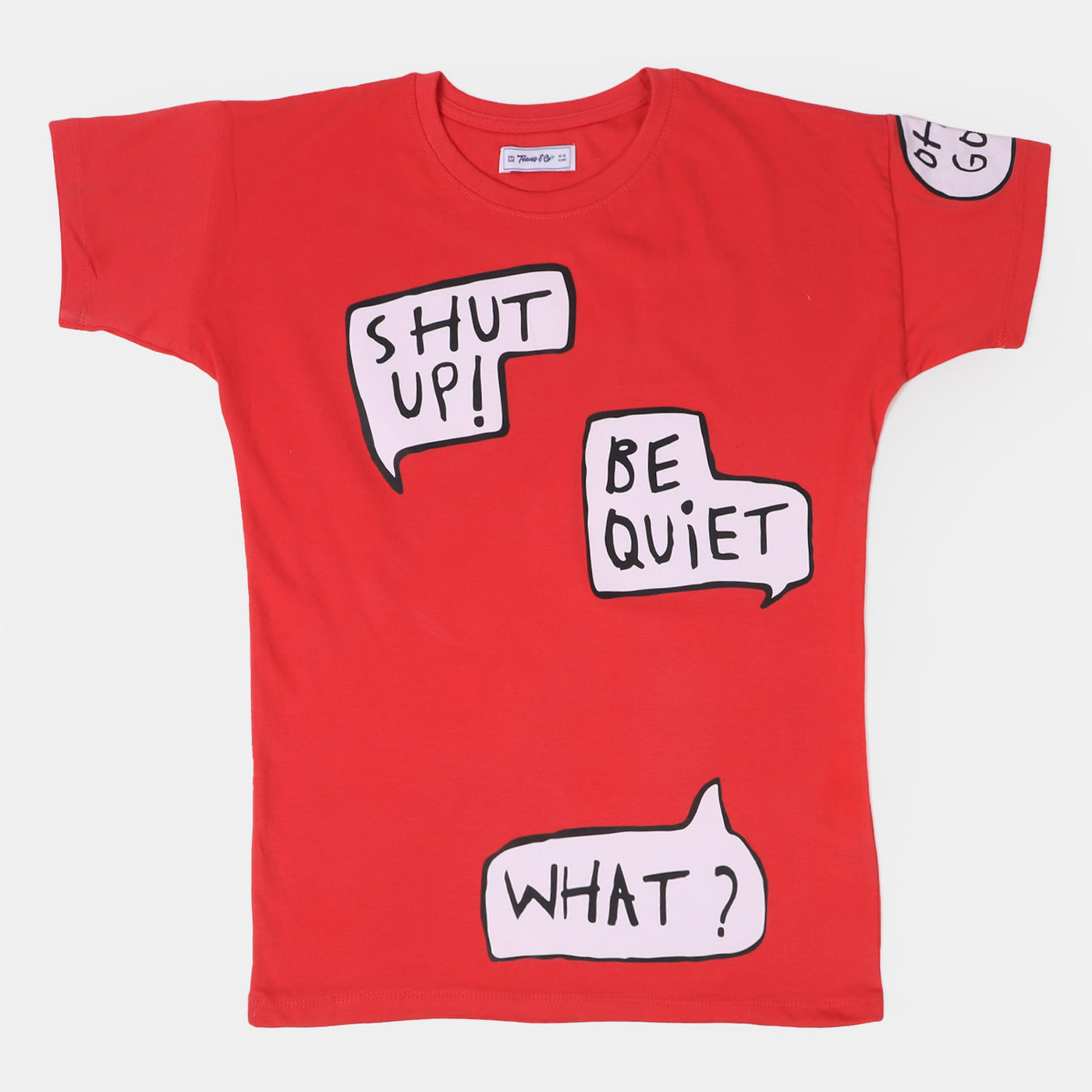 Teens Girls Cotton T-shirt Quiet - Poppy Red