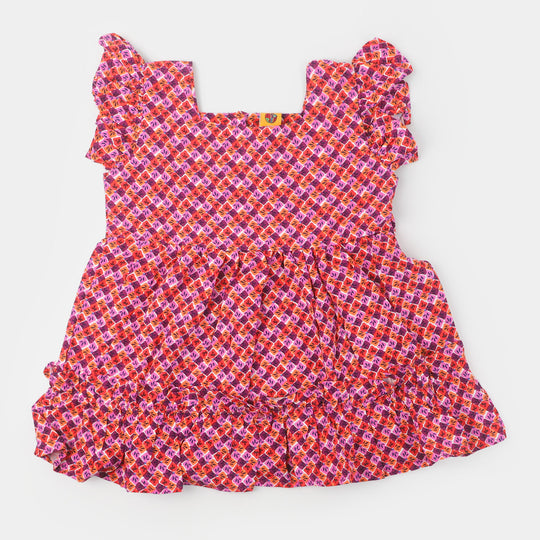 Girls Linen Frock Baby Bell - Multi