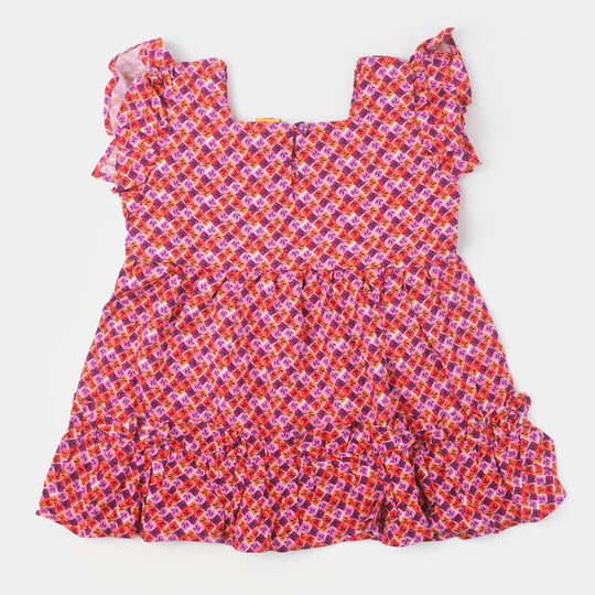 Girls Linen Frock Baby Bell - Multi