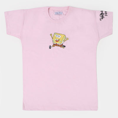 Teens Girls Cotton T-shirt Character - Light Pink