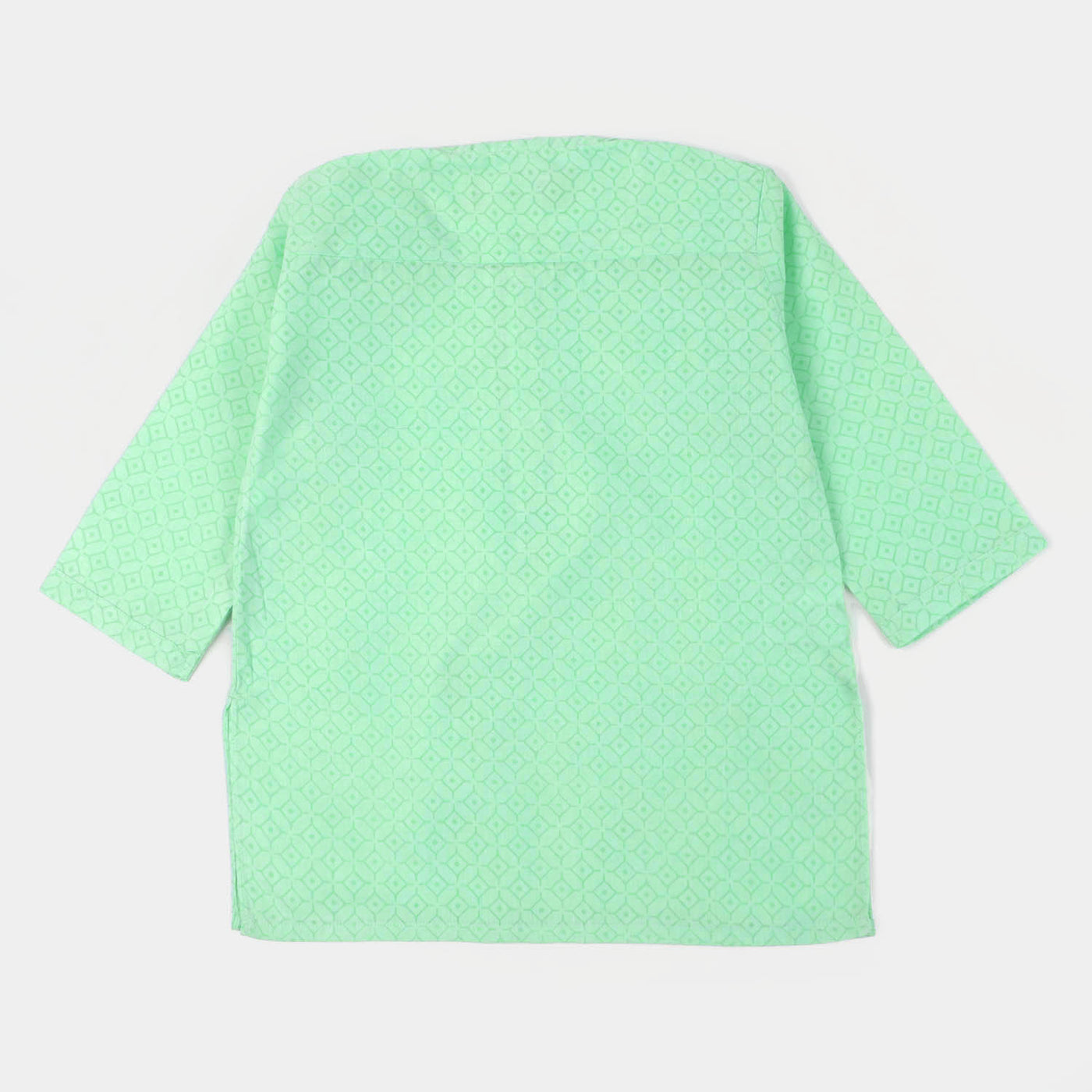 Infant Boys Cotton Basic Kurta Burn Out - Aqua Green