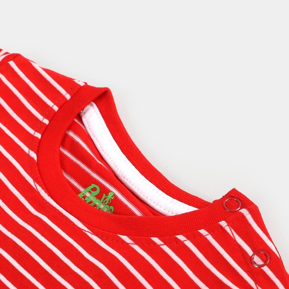 Infant Boys Cotton Round Neck T-Shirt Authentic Edition - Red Stripe