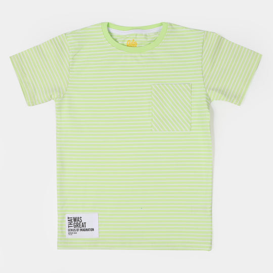 Boys Cotton T-Shirt Genius - Mid Green