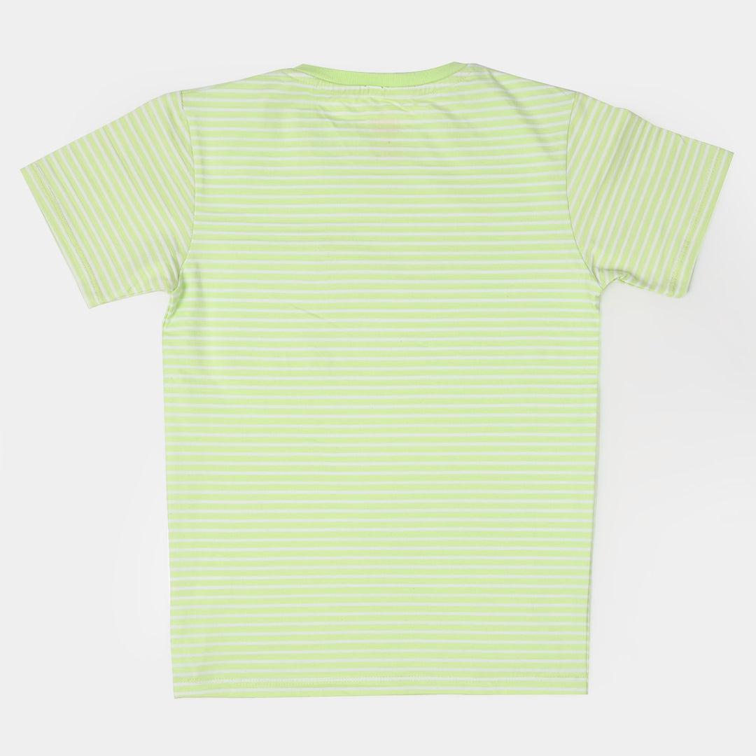Boys Cotton T-Shirt Genius - Mid Green