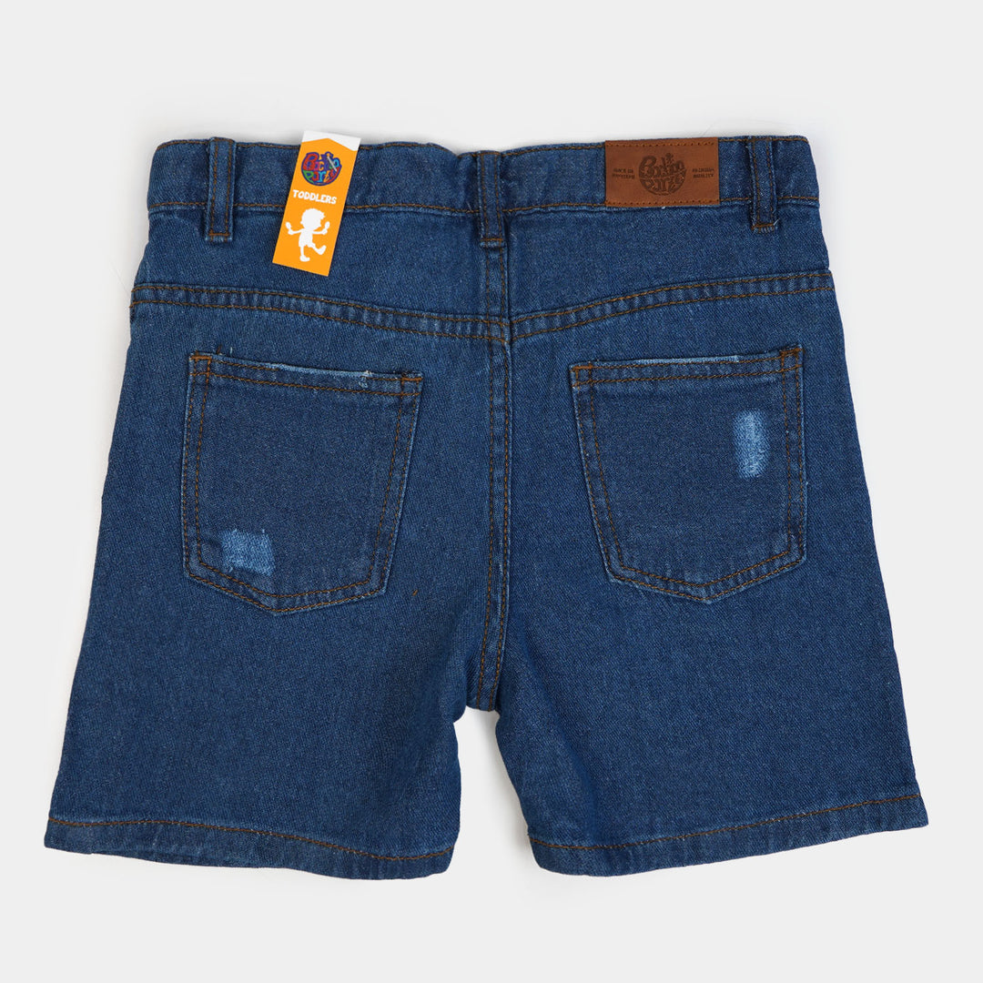 Boys Denim Short Ripped - Dark BLUE