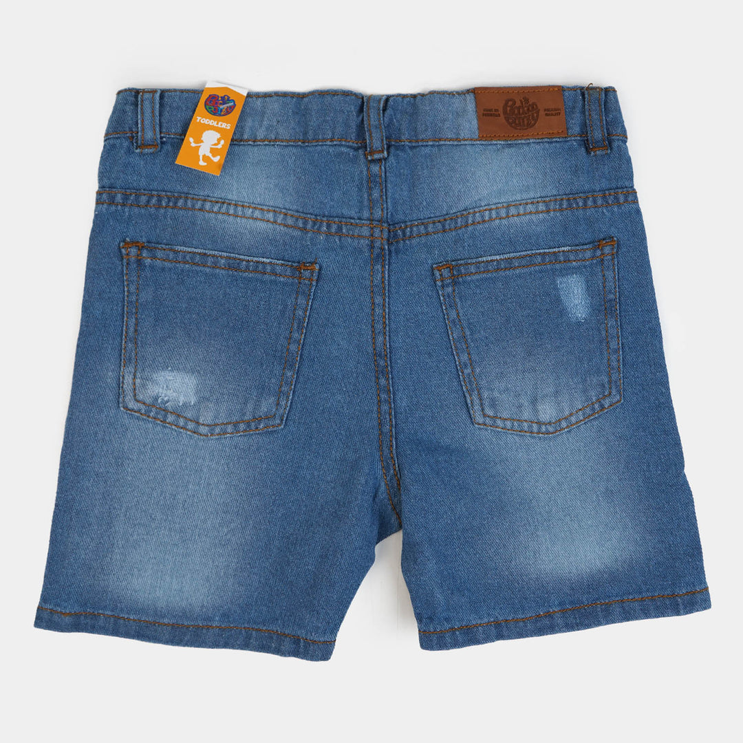 Boys Denim Short Ripped - Ice Blue