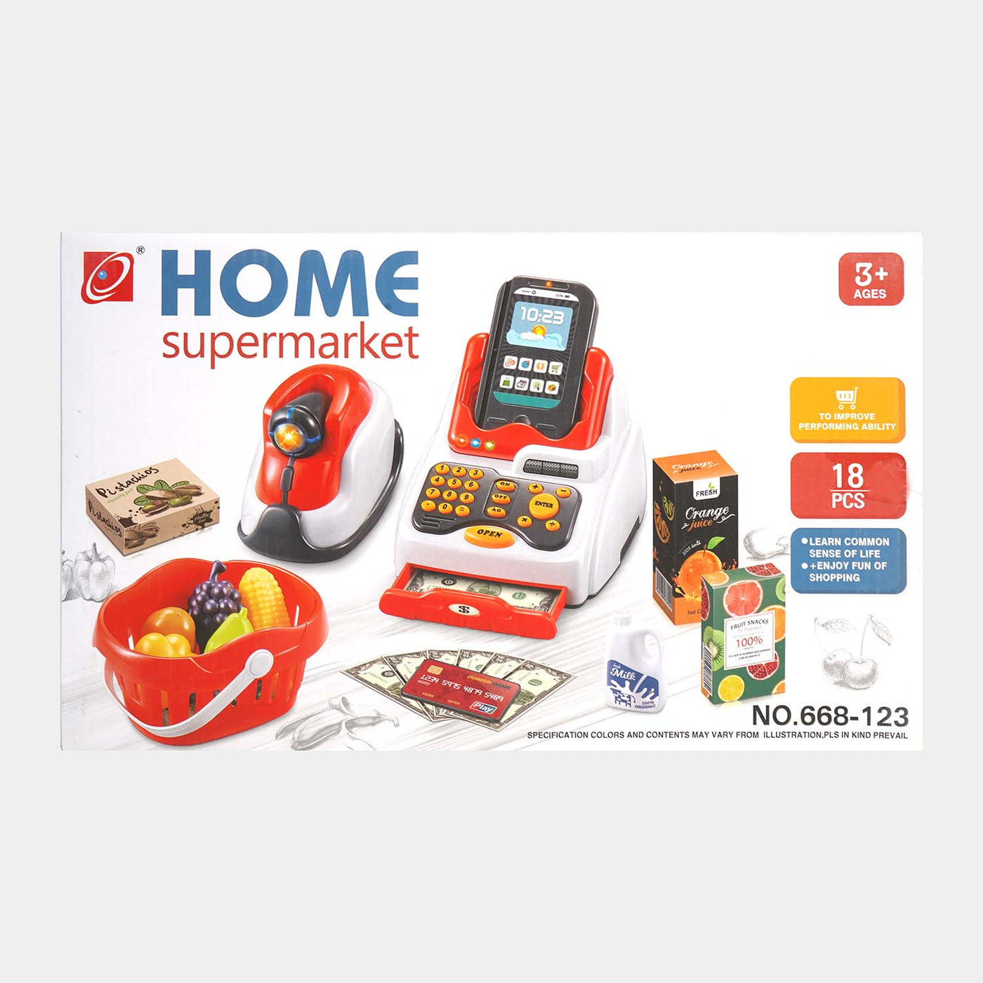 Cash Register Play Set For Kids | 18PCs