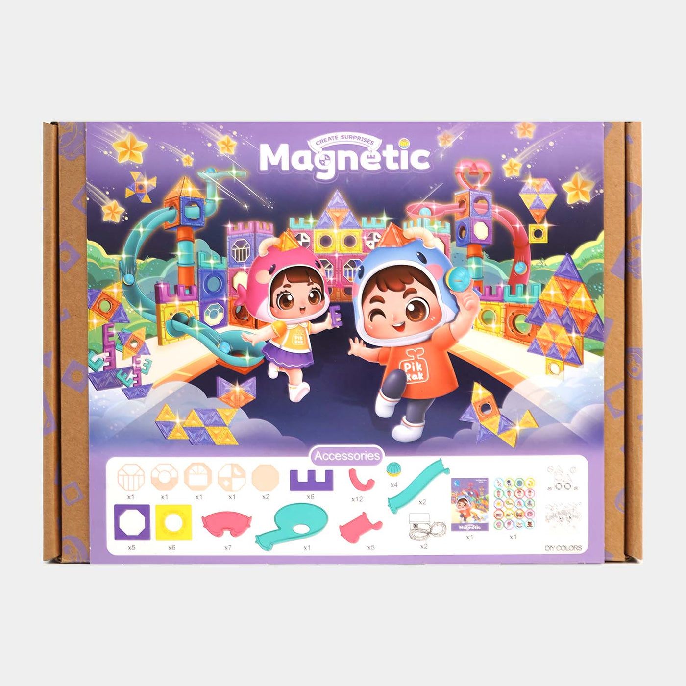 Magnetic Tiles Building Blocks Play Set For Kids | 56PCs