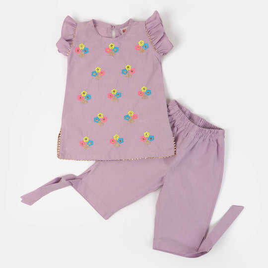 Infant Girls Cotton 2Pcs Suit Little Poppy | Purple