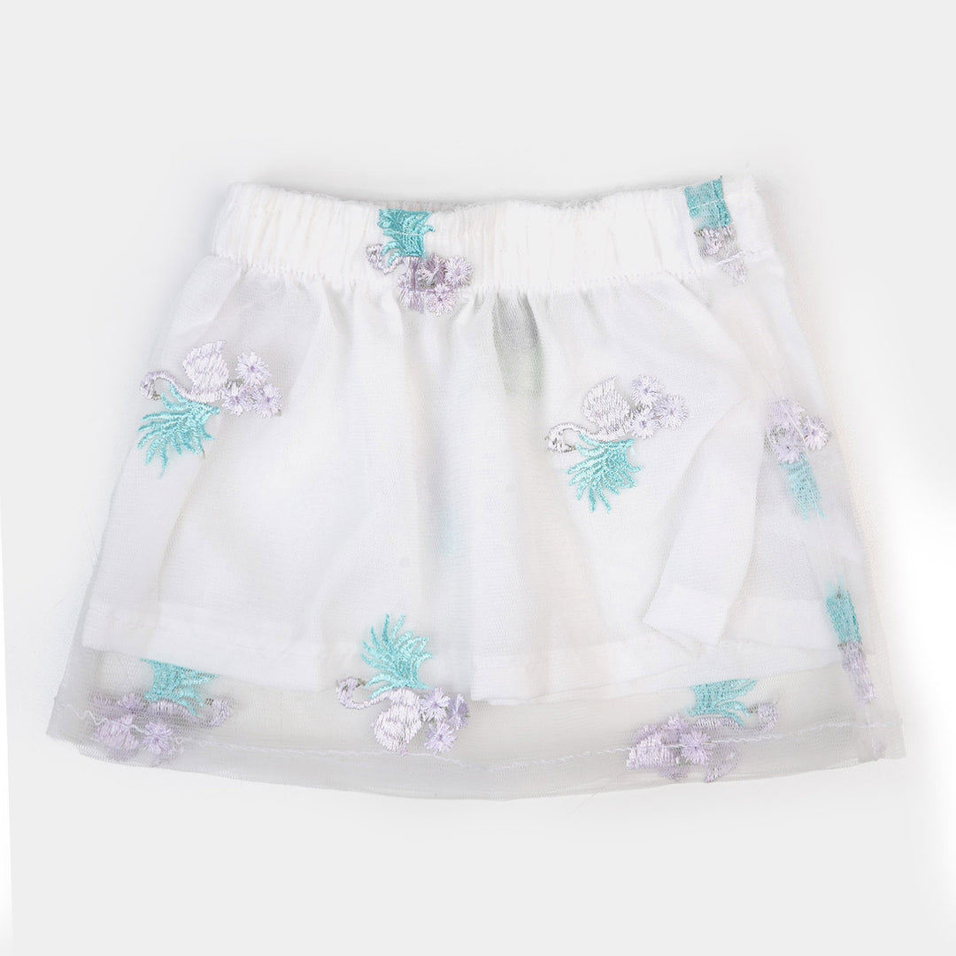 Infant Girls Casual Skirt Net-White