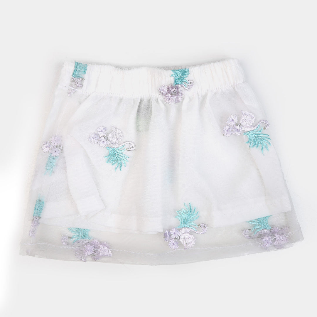 Infant Girls Casual Skirt Net-White