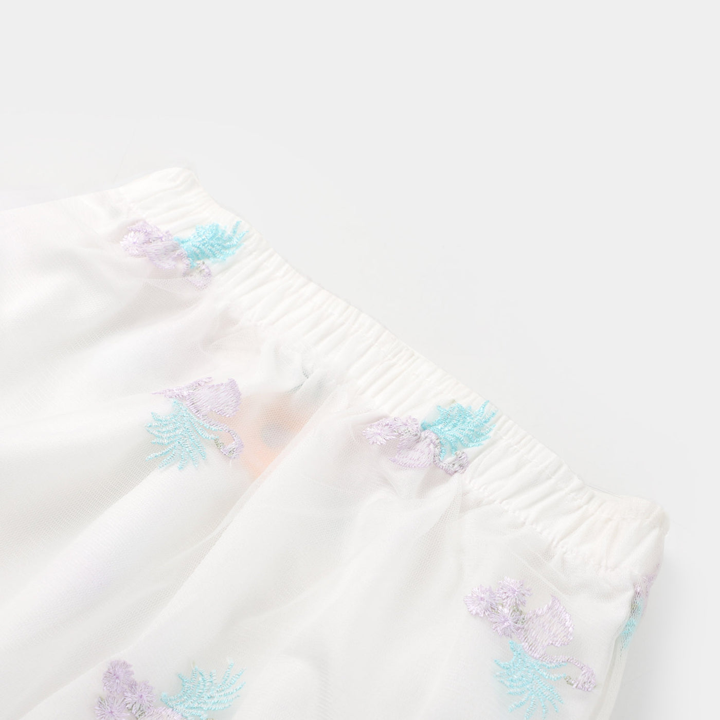 Girls Cotton Net Casual Skirt - White