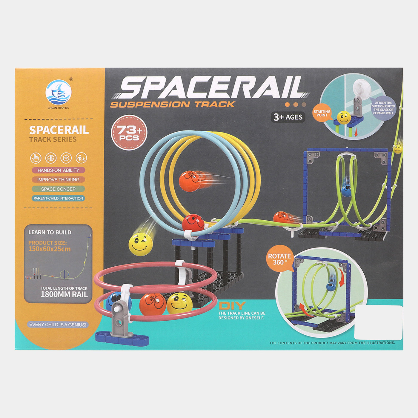 Ball Run Space Rail Building Blocks Play Set For Kids